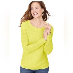 Talbots NWT Shaker Stitch Knit Yellow Sweater Size 1X